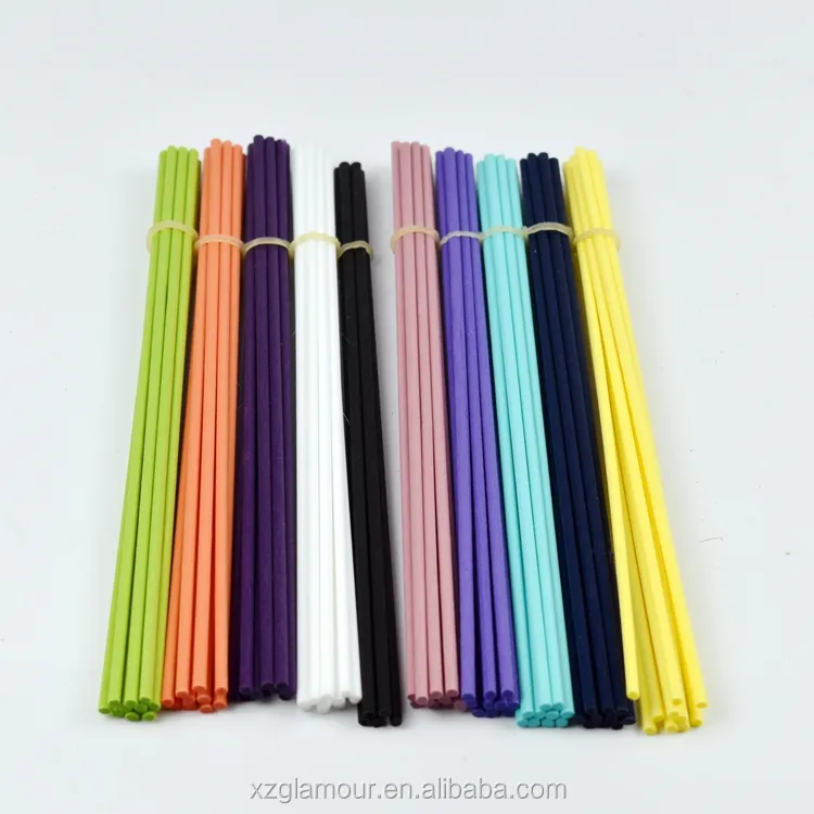 Factory wholesale different colors 3mm 4mm 5mm aroma reed diffuse rattan sticks fiber sticks black diffusion fragrance sticks