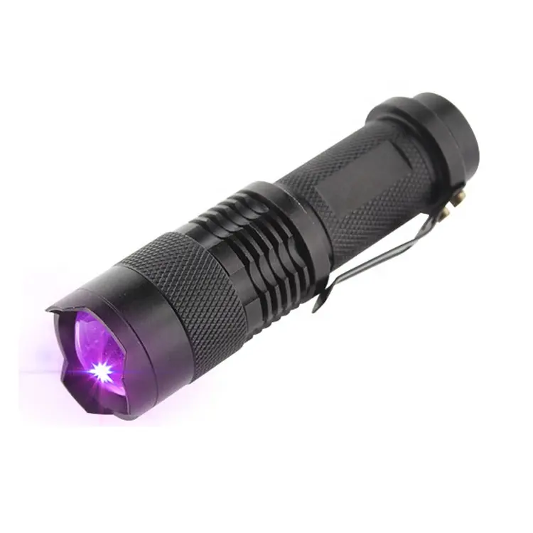 Linterna Led UV de 395nm, luz violeta púrpura, negra