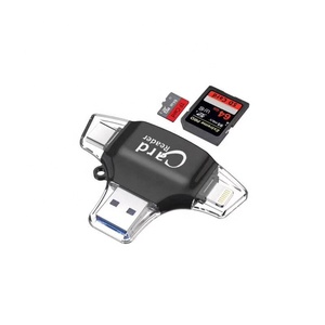 Lettore di Schede SD Micro lettore di Schede di Memoria 4 in 1 Connettori USB Lettore - Product Image 1