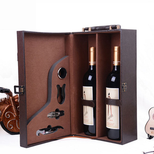 奢华手工皮革酒盒，经典设计矩形古典礼品盒 - Product Image 1