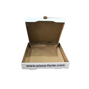 Özel baskılı 12 inç paket beyaz veya kahverengi karton pizza kutuları Logo ile Kraft oluklu kağıt Pizza kutuları