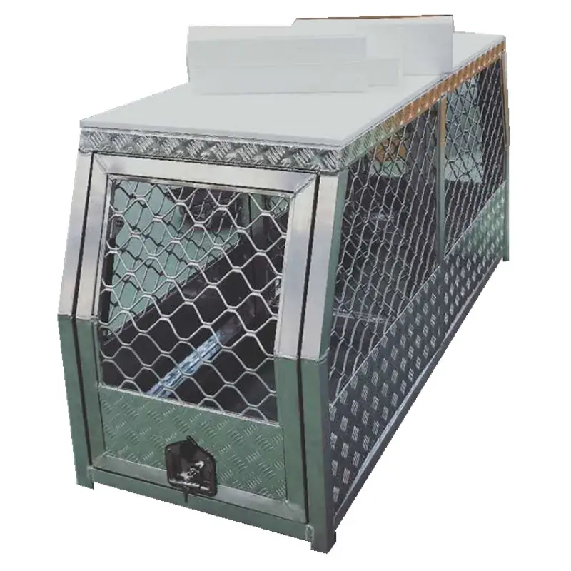 Nhôm Checkerplate Truck Dog Box/Dog Crate/Cage Show Top Lưu Trữ