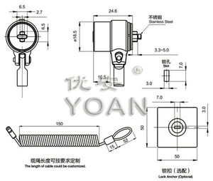 Keyed Alike/<strong>Differ</strong> Master Key <strong>System</strong> Coil Security Cable Lock with Anchor for Phones Desks Tablets <strong>Computer</strong> Laptops - Product Image 2