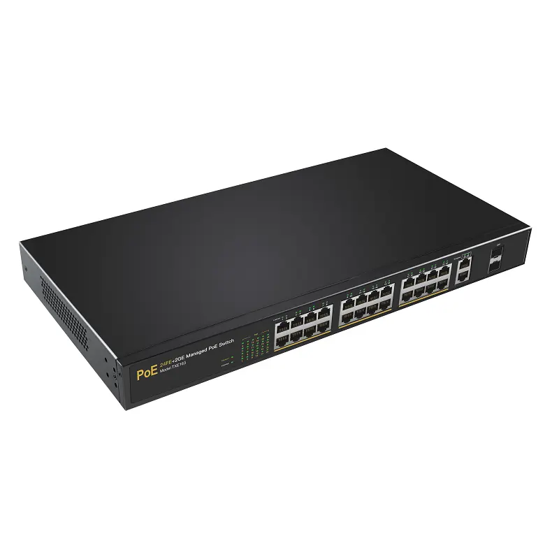 DIEWU 24 Port 100 M + 2 port 1000 m + 2SFP yönetimi POE güvenlik IP kamera için Anahtarı