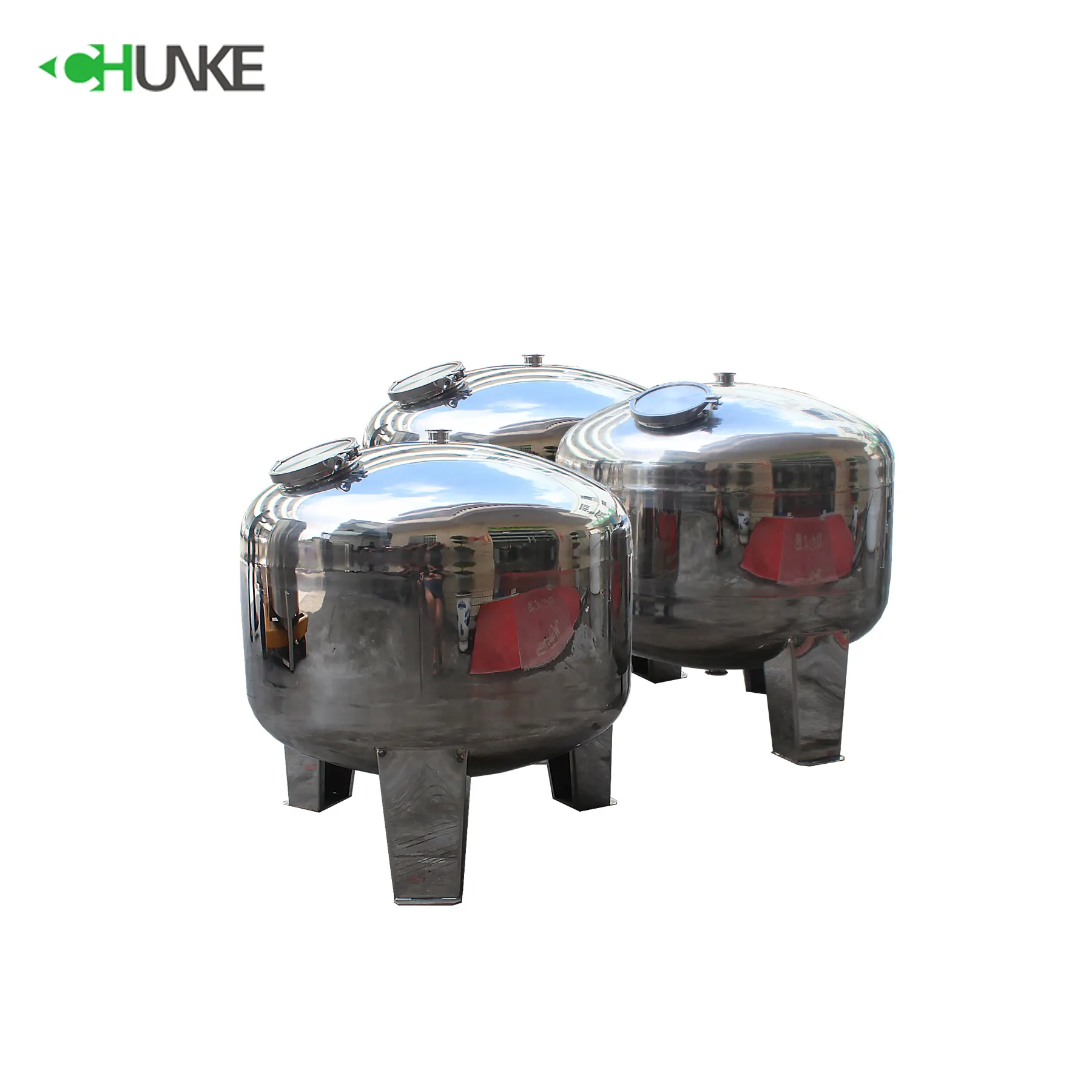 Tanque de água de aço inoxidável de 100 litros, tanque de pressão de água em aço inoxidável