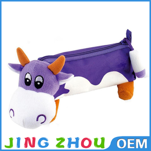 Ücretsiz doldurulmuş inek oyuncak desen, peluş doldurulmuş inek kalem kutusu, peluş inek kalem kutusu - Product Image 3