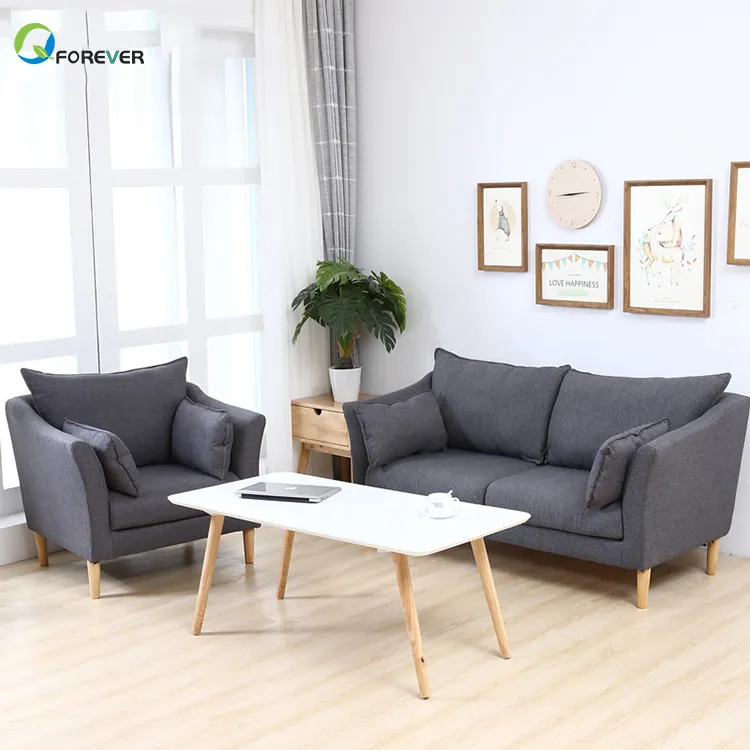 Mobiliário da sala de estar em forma de l sofá de madeira com almofada