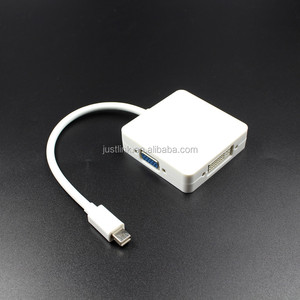 1080P 3 en 1 cuadrado Mini DP Displayport Thunderbolt a HDMI DVI VGA Adaptador convertidor salida multimonitor para teléfono MacBook - Product Image 4