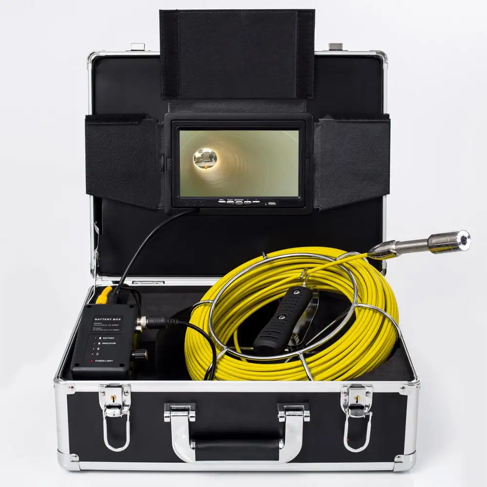 Factory Price 20m Fiberglass Push Rod Cable 7'' TFT LCD Sewer Pipe Drain Inspection Camera System Used for Pipeline Inspection