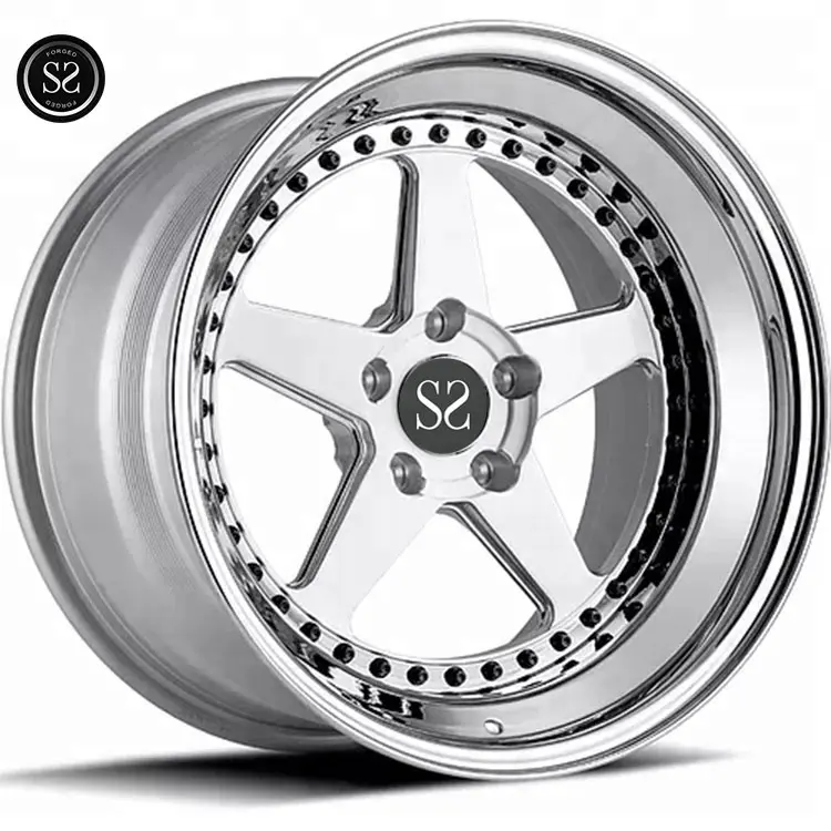 5 Spokes Heavy Duty Foged 2 Piece Wheels Car Rims China Factory