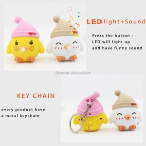 Mới nhất thiết kế cheep âm thanh LED ánh sáng gà Keyring Torch mini Key chủ - Product Image 4