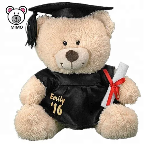 Fat Fluffy Super Soft Plush Brown Graduation Teddy Bear For University Wholesale Custom LOGO Stuffed Plush Teddy Bear Doll