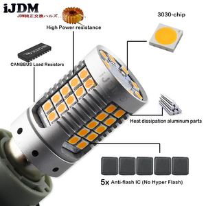 Araba 7440 LED Yok Hyper Flaş Amber 48-SMD 3030 LED T20 W21W LED Ampul Için Dönüş sinyal ışığı, Canbus - Product Image 5