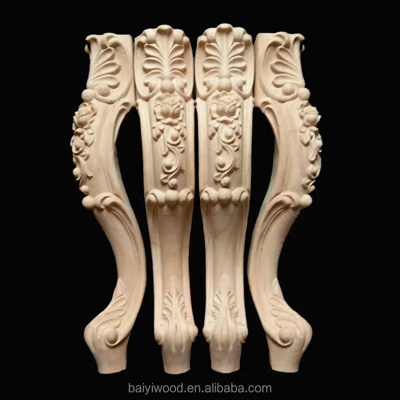 Unfinished Carved Wooden Antique Furniture Legs