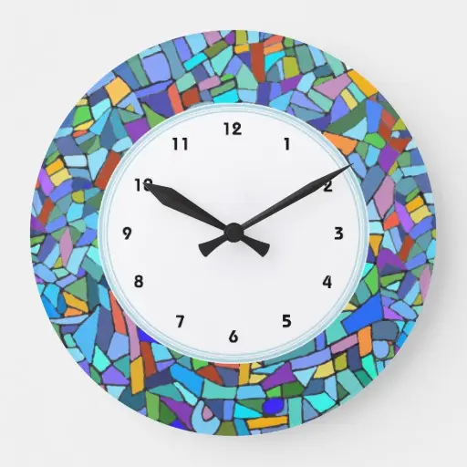 Horloge murale ornée de verre en mosaïque, accessoire de décoration, fait à la main, horloge suspendue, pour décor de maison