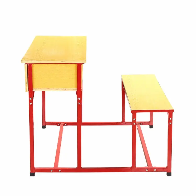 Vendita calda mobili scuola in legno doppia scrivania tavoli sedia due posti per studenti aula