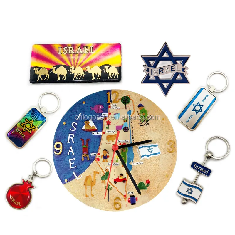 Hot selling Polyresin plate Beautiful foil sticker types of Personalized Israel souvenir gifts