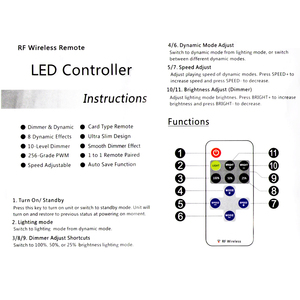RF Kabellose Fernbedienung Controller 12A 5 V-24 V LED RF Wireless Mini Remote Dimmer Controller für LED streifen mit Kostenloser Versand - Product Image 2