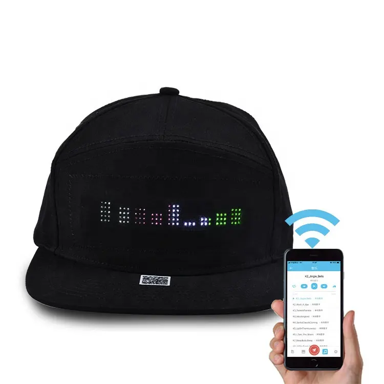 Fashion Popular DJ Party Decoration Message Flashing Light Up LED Display Cap