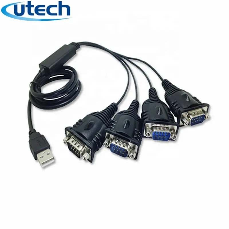 Nhà máy sản xuất PL2303 chipset usb 4 cổng cáp nối tiếp rs232 1,2 m