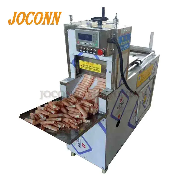 स्टेनलेस स्टील मेमने कबाब रोल काटने की मशीन/जमे हुए मांस गोमांस स्टेक मटन रोल काटने टुकड़ा करने की क्रिया मशीन के लिए रेस्तरां