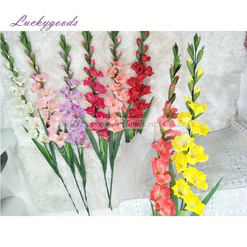 Luckygoprodutos alta vaso gladiolus flores de casamento com haste longa atacado lf657