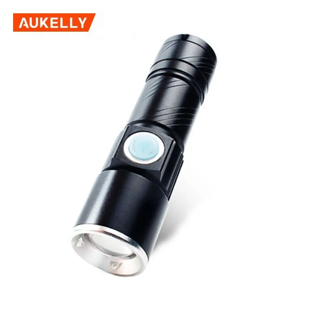 Mini torche solaire de poche, USB, pratique, Rechargeable, 3 Modes, Zoomable