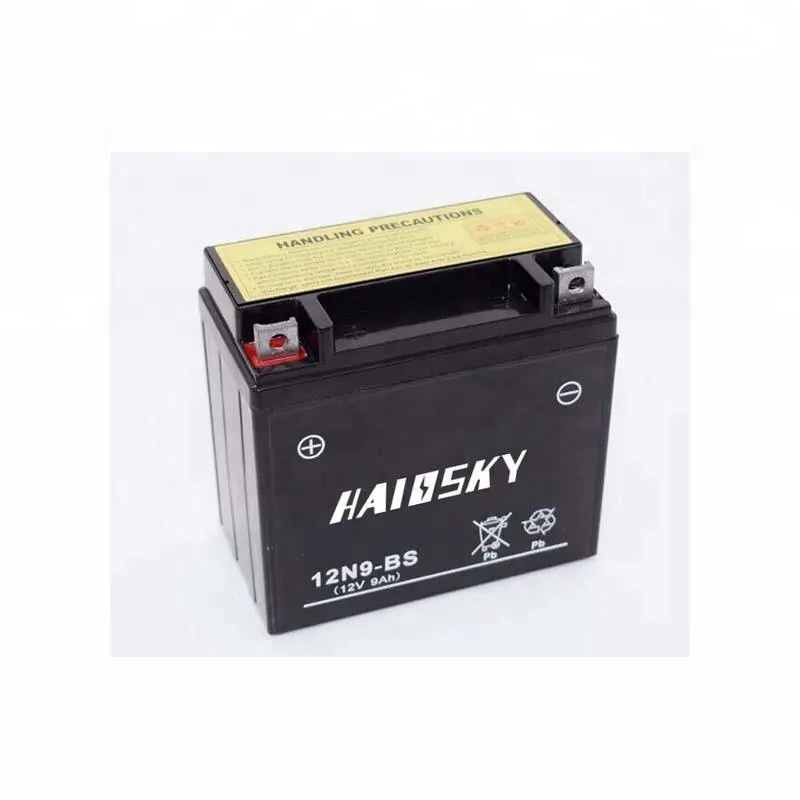 Haissky 12N9-BS mojado acusado mf batería de la motocicleta 12v 9ah batería para honda cg200