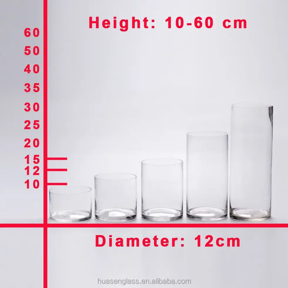 Portavelas de cristal líquido alto a precio de fábrica, cilindros de vidrio reciclado para velas