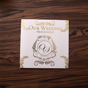 Cartão de convite de flores personalizado, cartão de convite criativo de casamento, pasta de impressão colorida completa, programa de eventos de casamento