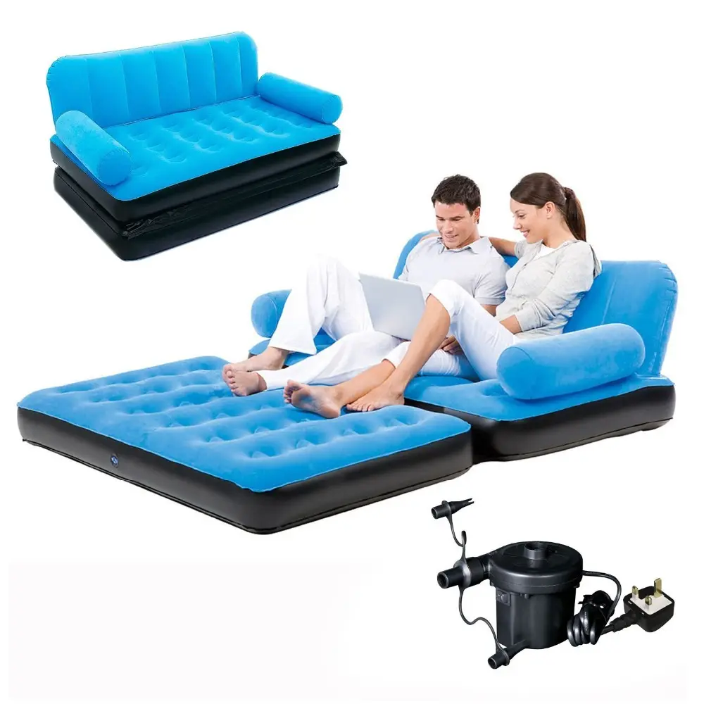 Bestway 67356 74 "x 60" x 25 "قابلة للطي أريكة كرسي قابل للنفخ توافدوا أريكة 2 مقاعد السرير أريكة غرفة نوم