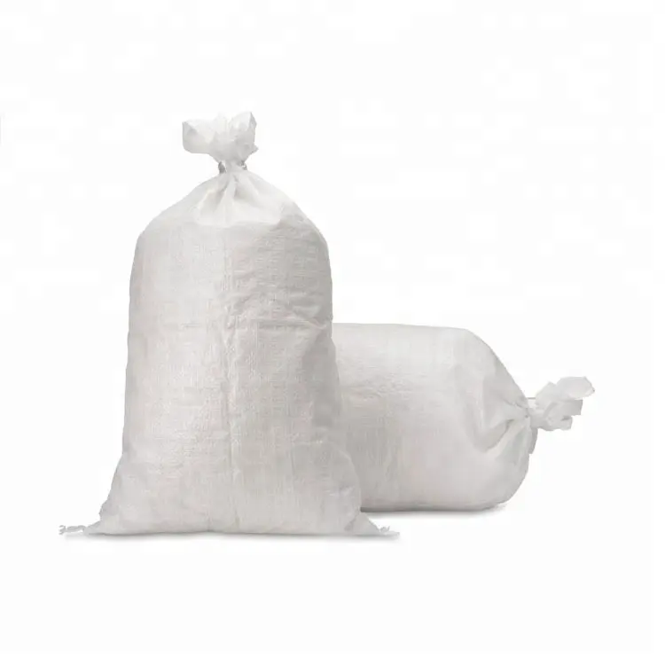 Bolsa tejida de polipropileno reciclada, 25kg, 50kg, bolsas tejidas de plástico PP reutilizables de China