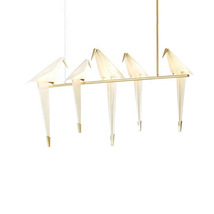 Nordic Paper Crane Chromed Iron Creative Art Birds Hanging Lamp Pendant Light for Home Decor