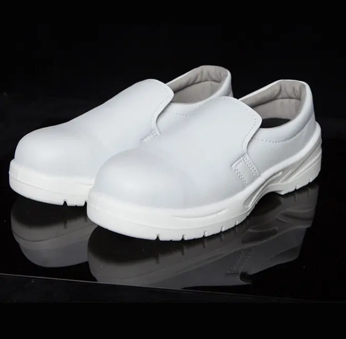 Zapatos antiestáticos de lona para la cocina, calzado de seguridad para enfermeras, color blanco