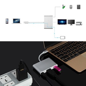 <strong>USB</strong> <strong>Type</strong> <strong>C</strong> <strong>3.1</strong> to HUB AV&amp;<strong>USB</strong> 3.0 HDM/ OTG &amp; Female Charger <strong>Adapter</strong> for Macbook <strong>Type</strong> <strong>c</strong> to 3in1 <strong>Adapter</strong> - Product Image 2