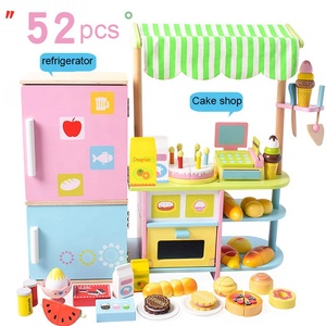マルチ就学前フルーツ野菜スーパーマーケット冷蔵庫ケーキ木製キッチンカッティングフルーツおもちゃ