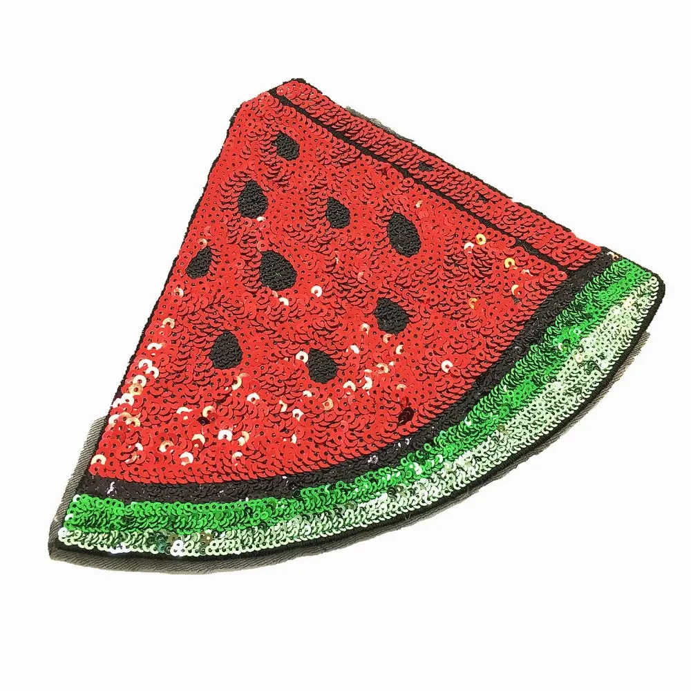 Sew On Sequin Watermelon Patch Fruits Applique Beaded Patches For Dress Appliques Parches Sewing Accessories