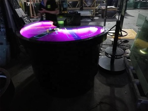 定制 DJ 计数器 LED 不规则形状弯曲的前台办公桌 - Product Image 3