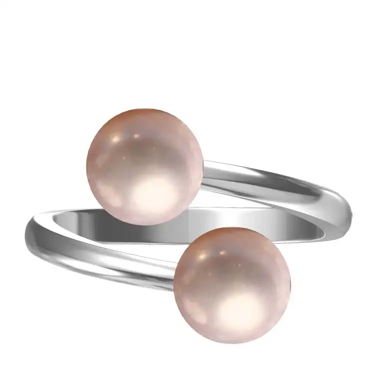 Plata esterlina 925 original oyster perla anillo de la joyería soportes culturales 7mm 2 de moti anillo para las mujeres