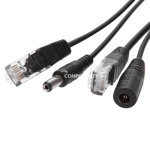 POE מתאם כבל RJ45 מזרק ספליטר קלטת Power Over <span class=keywords><strong>Ethernet</strong></span> 12-48v סינתיסייזר מפריד Combiner פסיבי poe מזרק