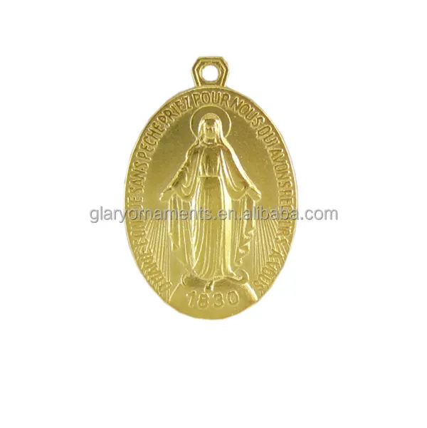Medalla Milagrosa religiosa de tono dorado