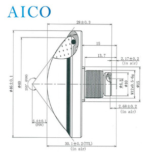 1.1mm F2.4 12M 300lp/mm 250 Degree M12 s Mount Fisheye Lens for 1/2.3&quot; <strong>Sensor</strong> <strong>Size</strong>