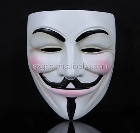 Fornecimento da fábrica branco/bronze Filme Guy Fawkes resina v para vendetta máscara anônima halloween resina máscara em estoque