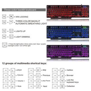 zerodate XO彩虹LED背光游戏键盘USB有线游戏键盘为游戏玩家的Mac电脑 - Product Image 2
