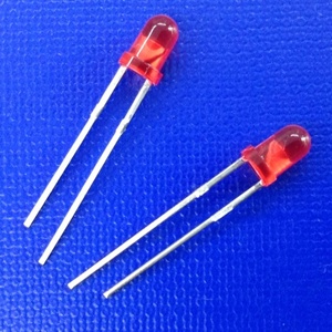 T-1 F3 LED kırmızı yayan renk 620nm Tinted renkli dağınık yuvarlak kafa 30deg Dip LED gösterge ışığı için 3mm diyot - Product Image 4