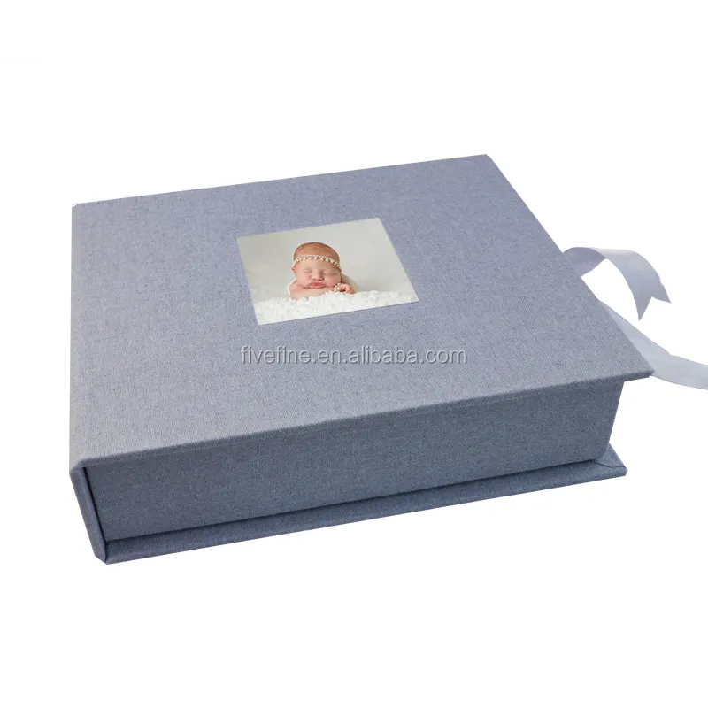 Luxury fabric baby photo album packaging box