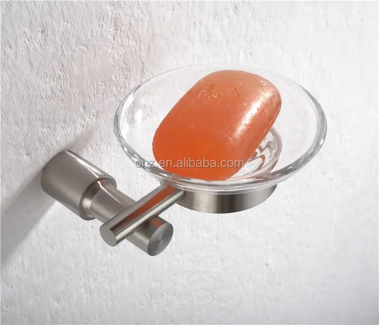 Jabonera de cristal para ducha y bar, soporte para jabón, 2102