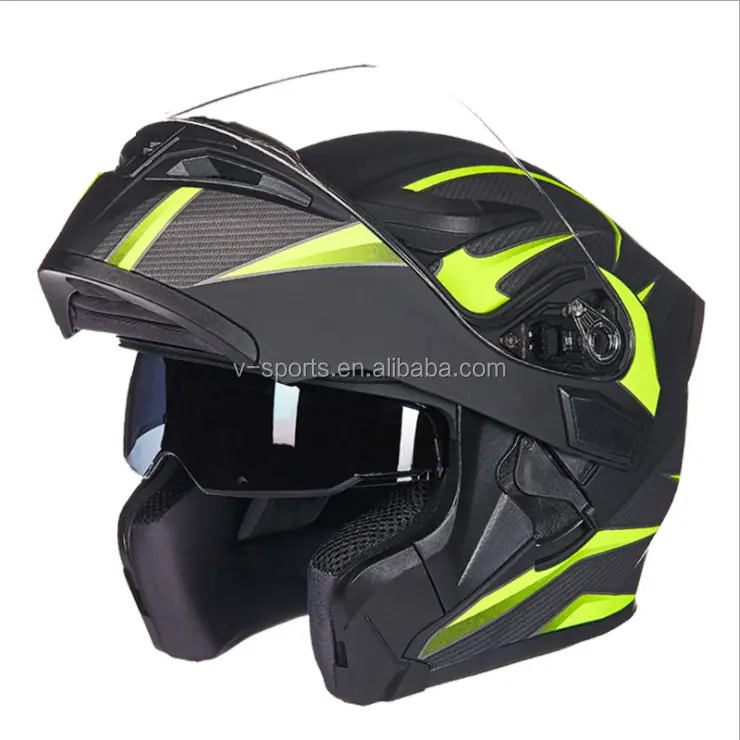 Casco de protección para motos, protector de cabeza odular de doble lente para carreras