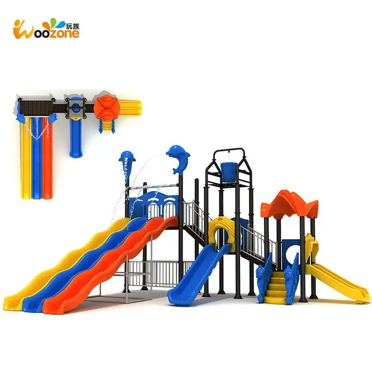child useful play complex used long plastic outdoor playground slide