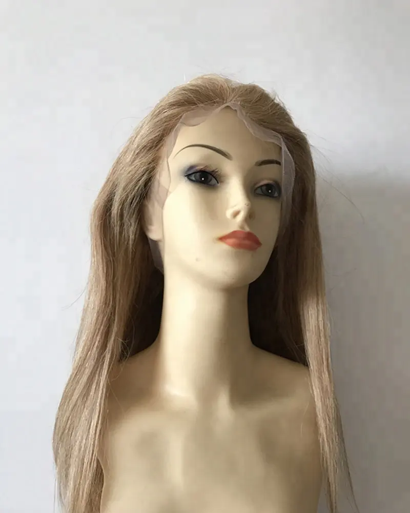 Peruca de cabelo natural, cabelo sedoso e loiro pré selecionado, onda de morango, cabelo humano virgem, renda cheio, com nó invisível